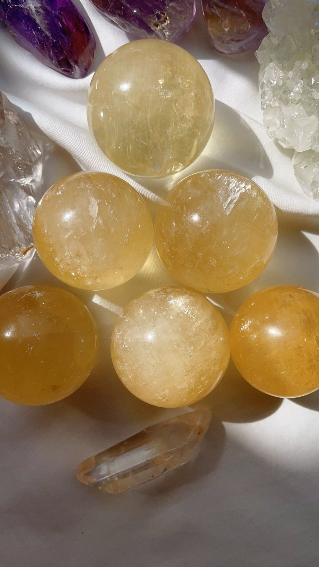 Honey Calcite Sphere