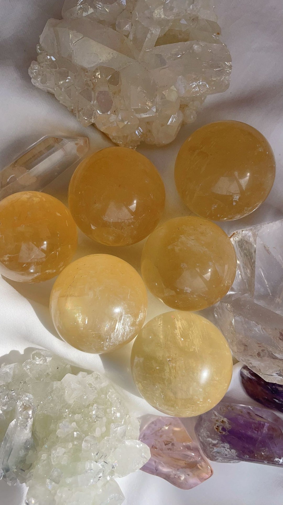 Honey Calcite Sphere