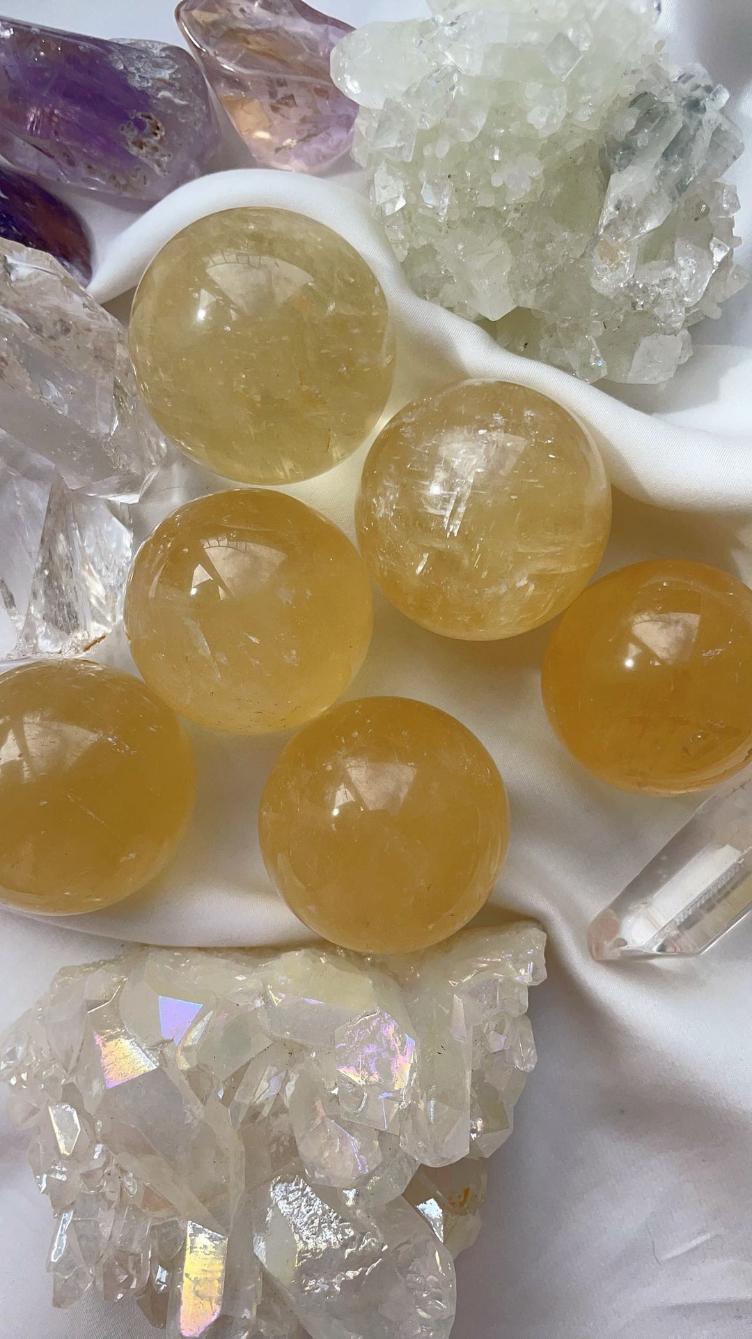 Honey Calcite Sphere