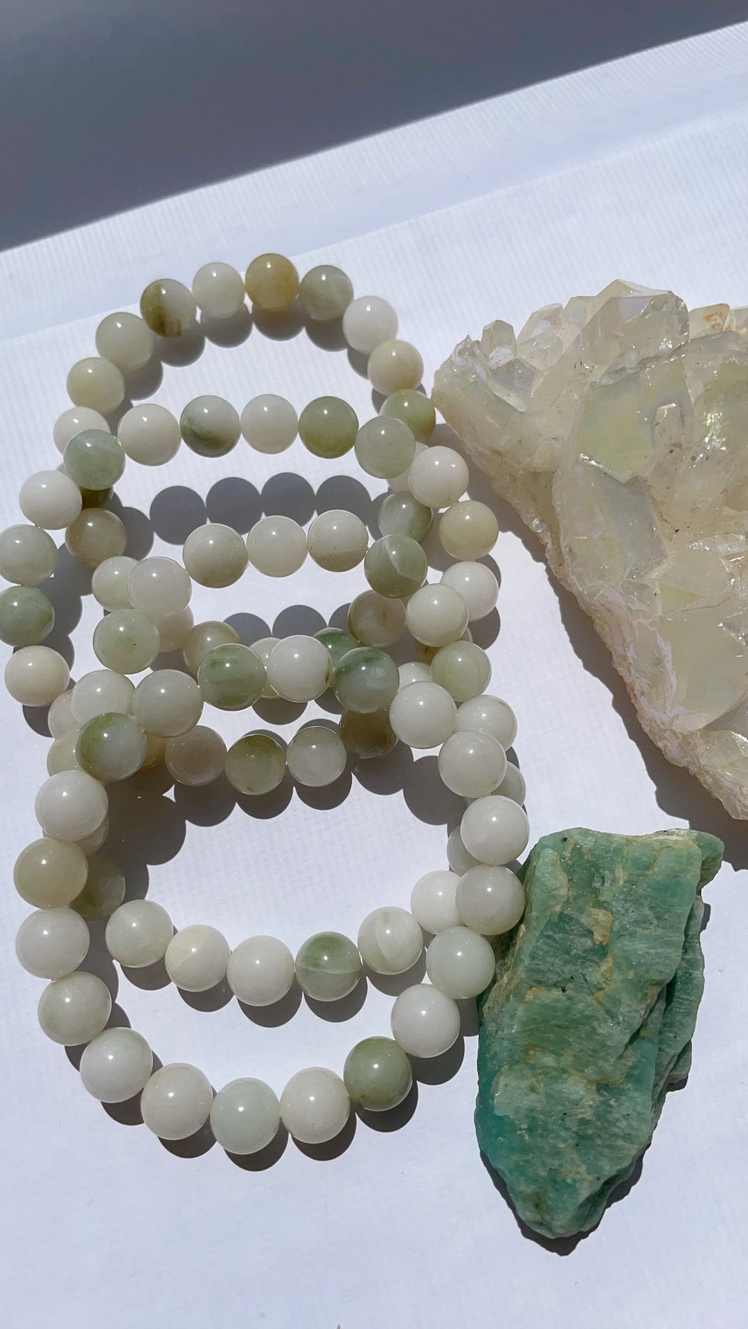 Jade White & Green Bracelet