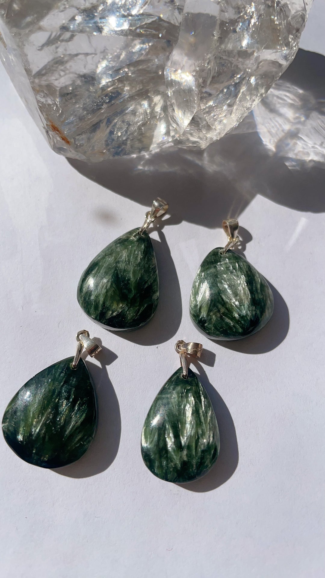 Seraphinite Pendant String Silver