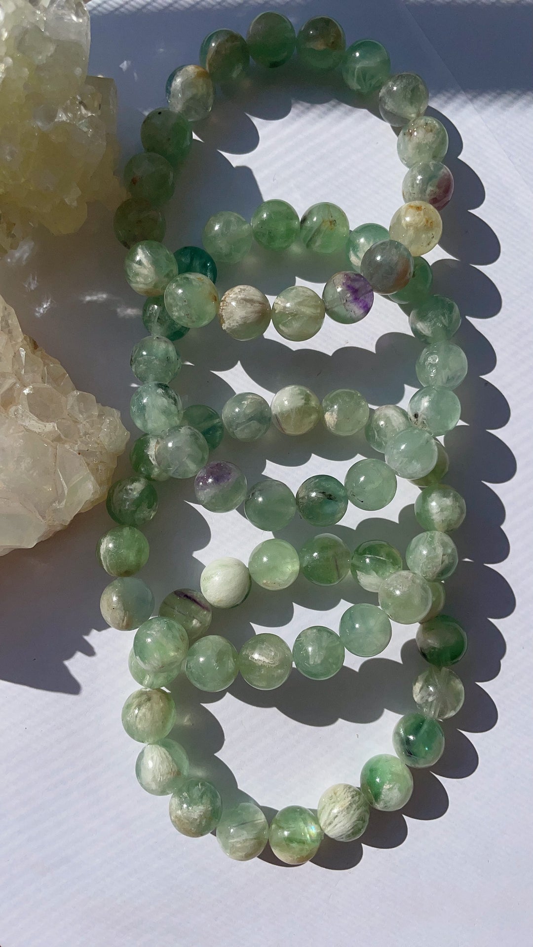 Fluorite Feather Green Bracelet