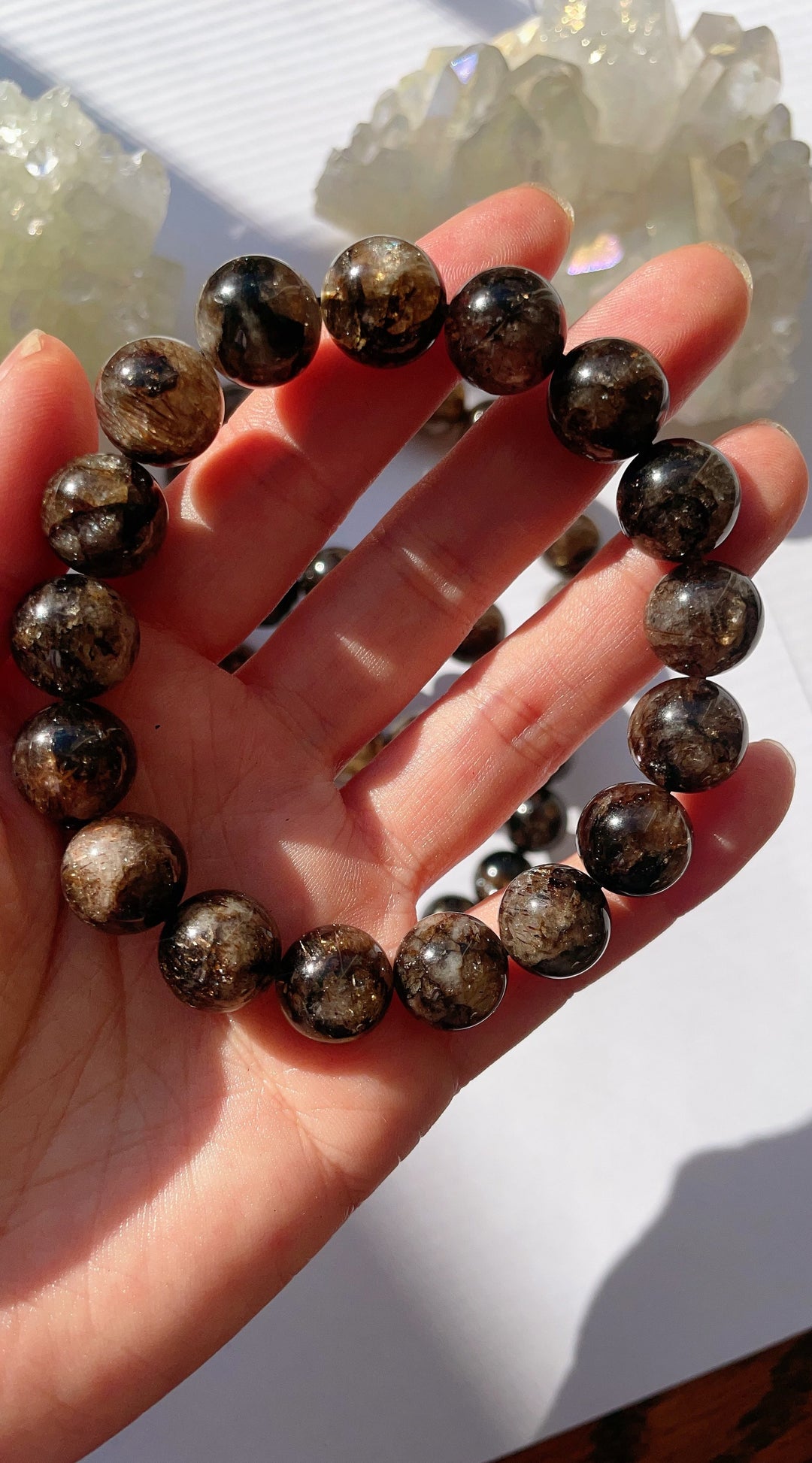 Rutile Black Copper Rutilated Quartz Super 7 Bracelet