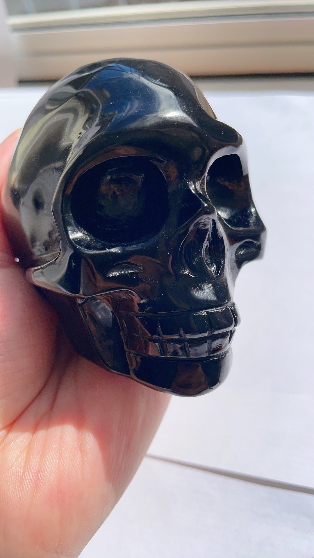 Black Obsidian Skull Carving