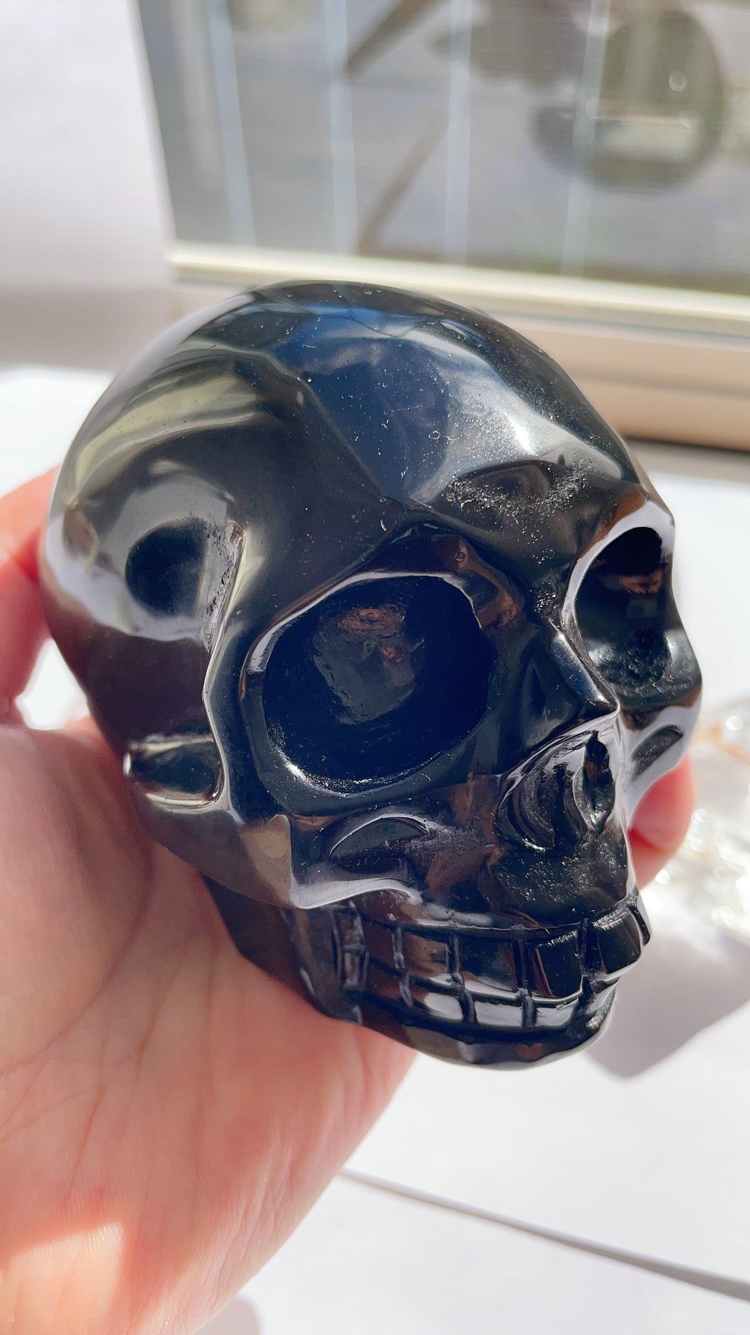 Black Obsidian Skull Carving