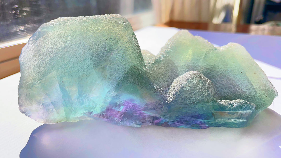 Rainbow Fluorite Raw Cluster Statement