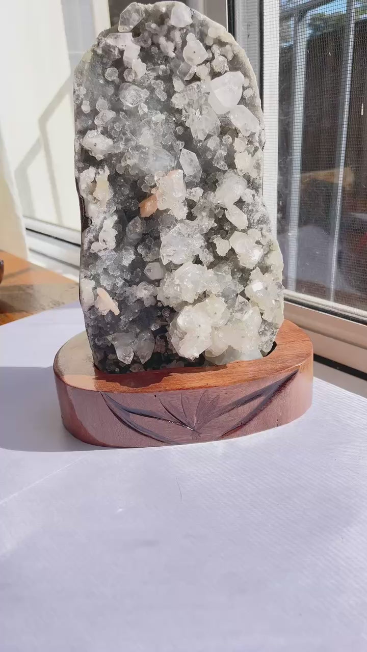 Apophyllite Zoelite Crystal Cluster Statement