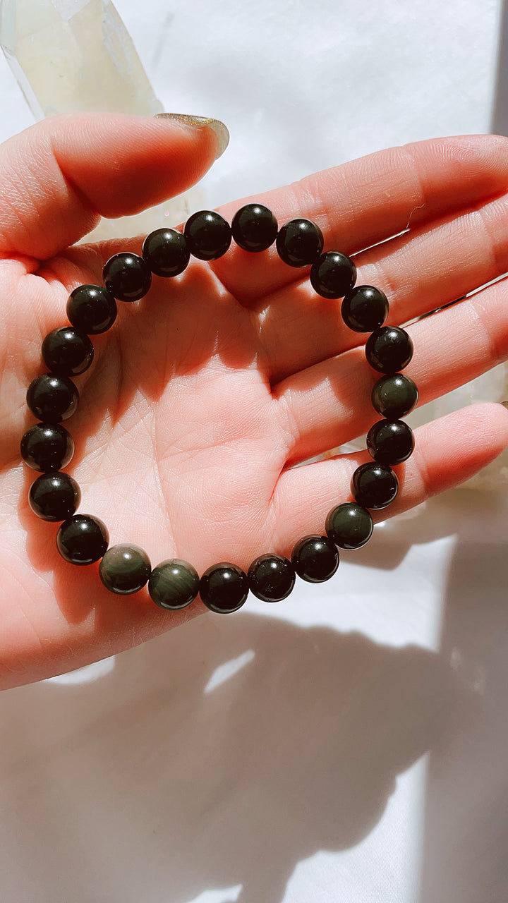 Obsidian Rainbow Obsidian Bracelet
