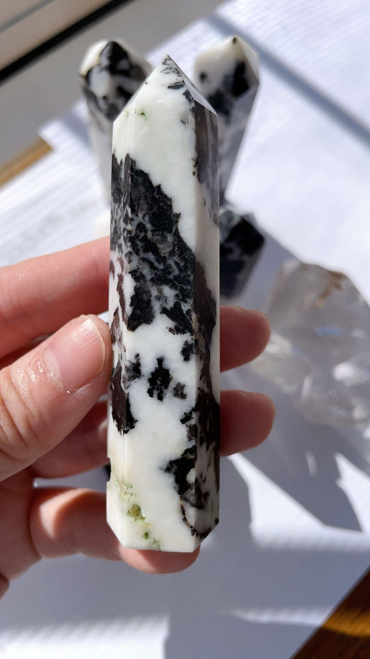Black Zebra Stone Jasper Tower